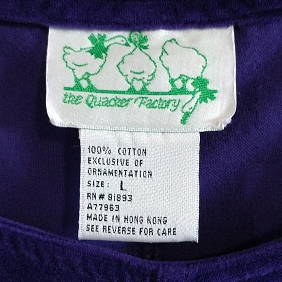 Vintage Quacker FactoryJumper Dress Tunic Size large Purple Presents Gifts - Picture 2 of 10